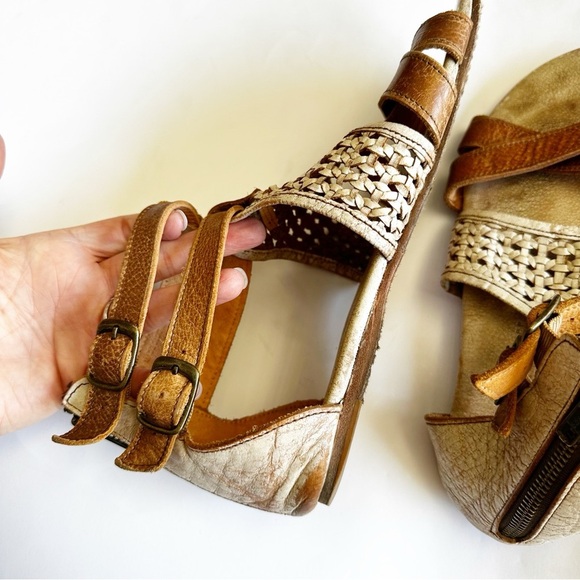 BED|STU Women’s Capriana Brown Tan Gold Sandals Strappy Flat Distressed Boho 10 - Picture 12 of 14